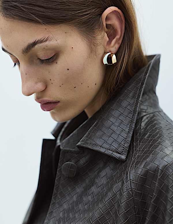 Textured Faux Leather Jacket - BE