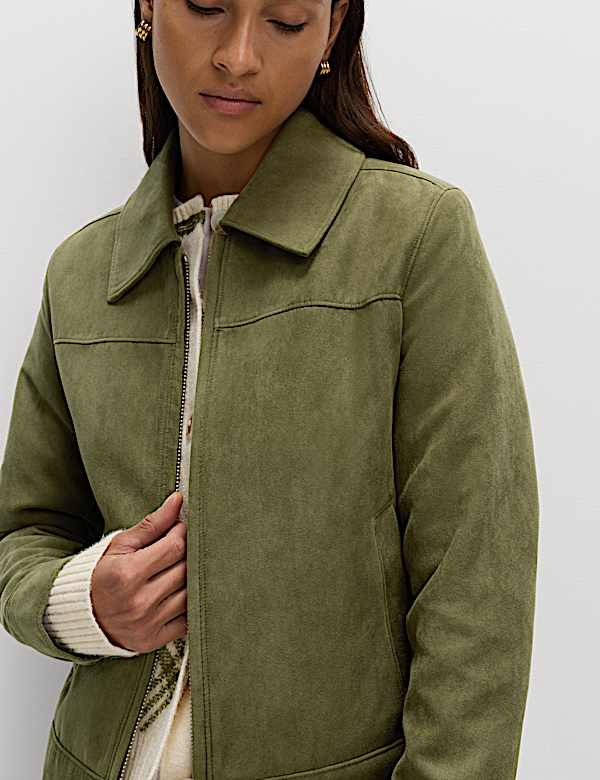 Suedette Harrington Jacket