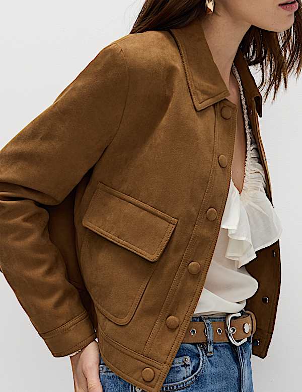 Chaqueta estilo camionero de antelina - ES