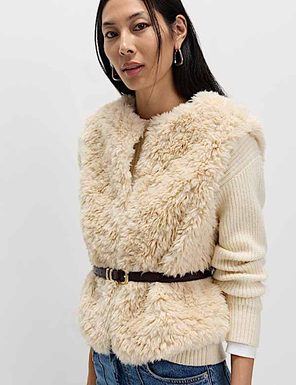 Faux Fur Textured Gilet - SE