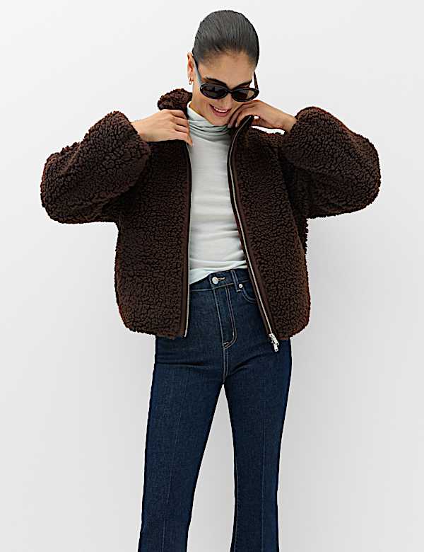 Borg Funnel Neck Jacket