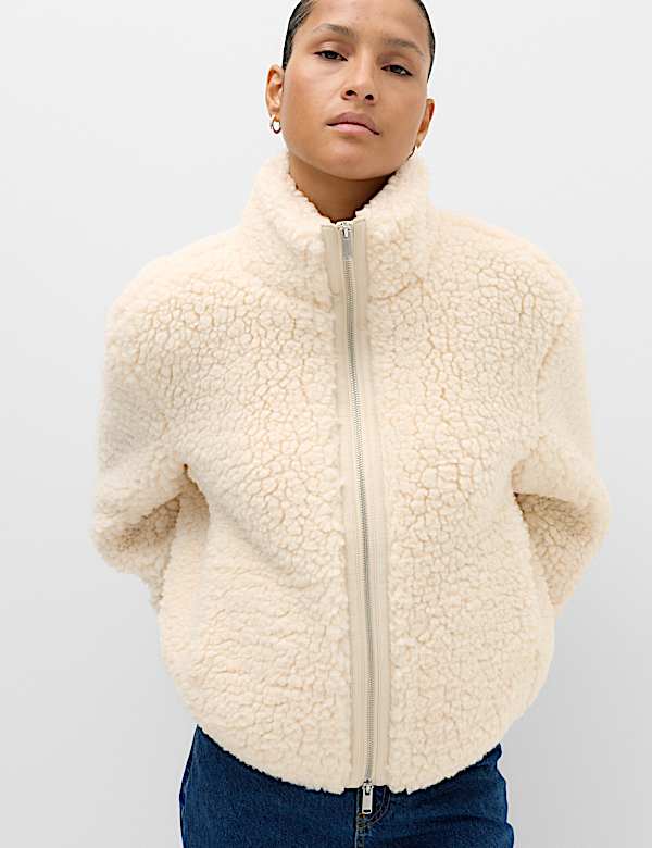 Borg Funnel Neck Jacket