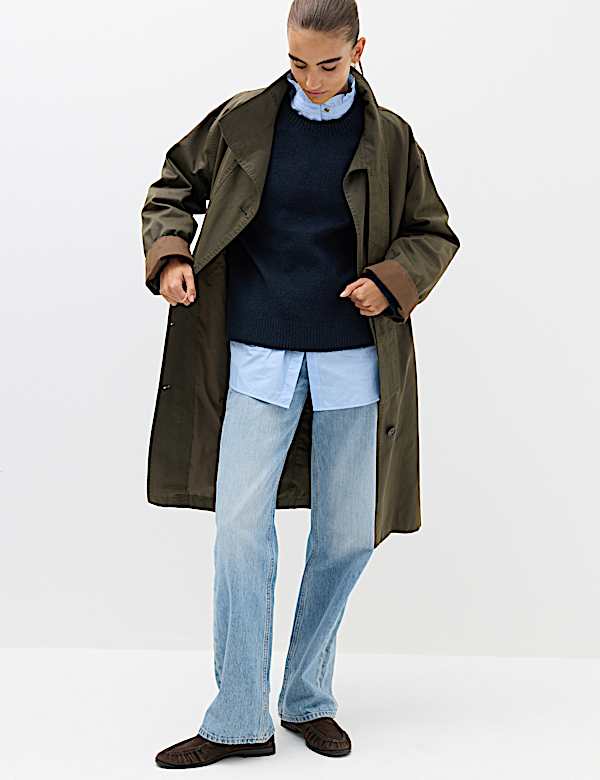 Cotton Rich Waxed Tie Neck Car Coat - MX