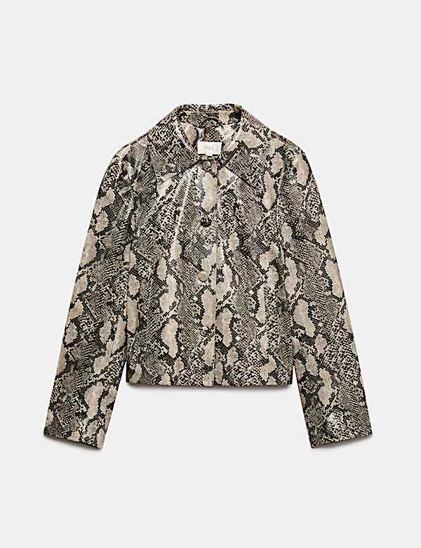 Snakeskin Print Clean Edge Short Jacket - MV