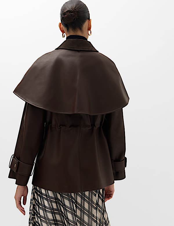 Faux Leather Collared Jacket - VN