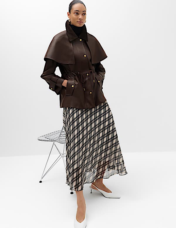 Faux Leather Collared Jacket - VN
