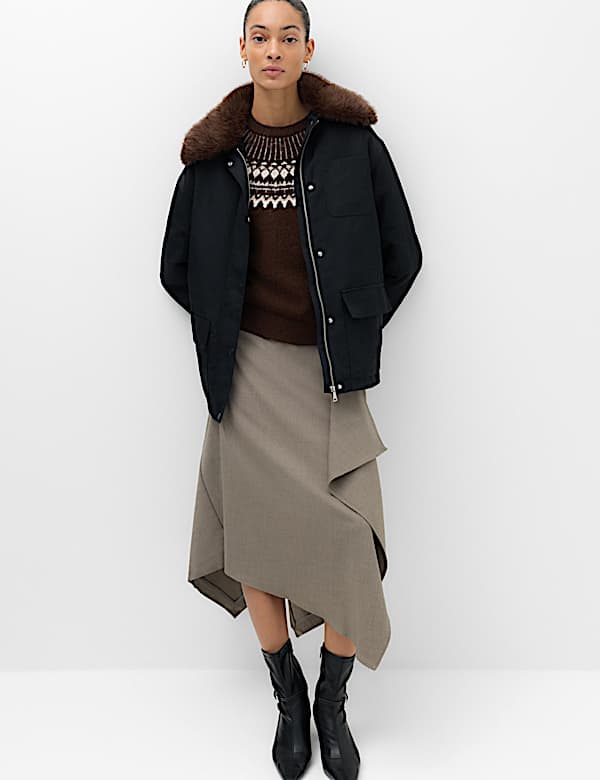 Fur Trim Barn Jacket - CA