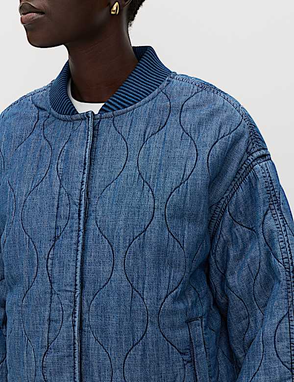 Pure Cotton Quilted Waisted Jacket - MV