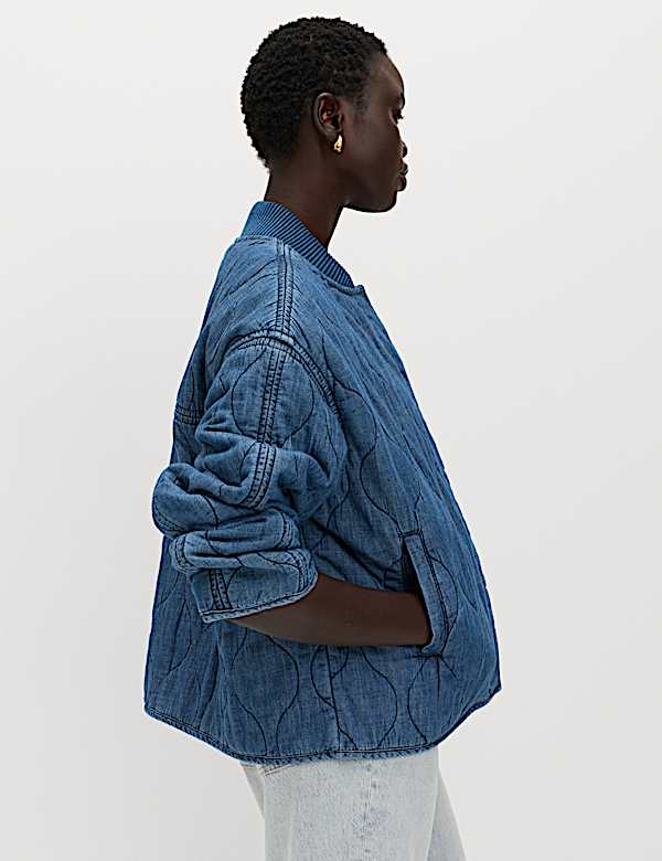 Pure Cotton Quilted Waisted Jacket - MV