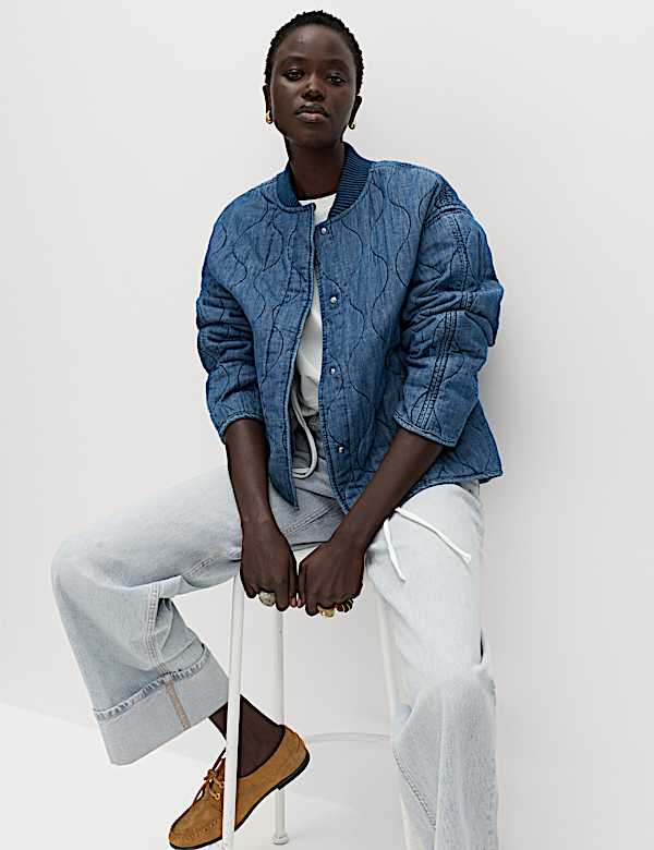 Pure Cotton Quilted Waisted Jacket - MV