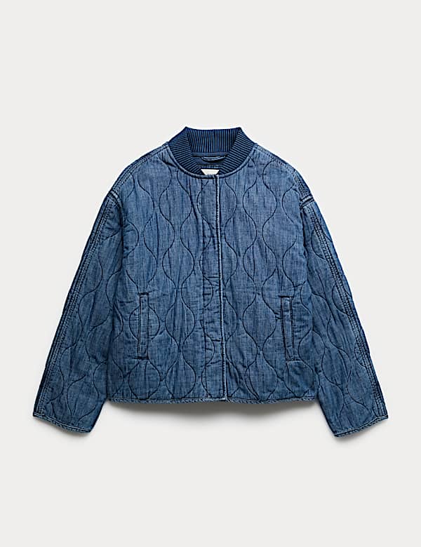 Pure Cotton Quilted Waisted Jacket - MV