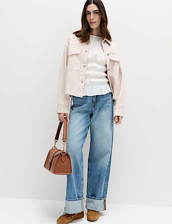 Pure Cotton Denim Shacket