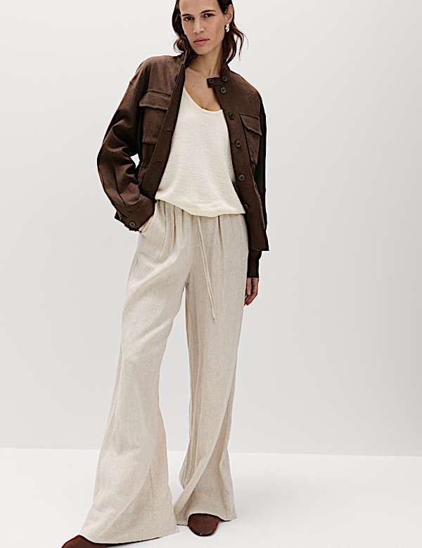 Linen Blend Lightweight Utility Jacket - JO