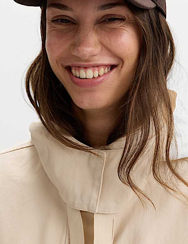 Kurze Funktionsjacke aus reiner Baumwolle - AT