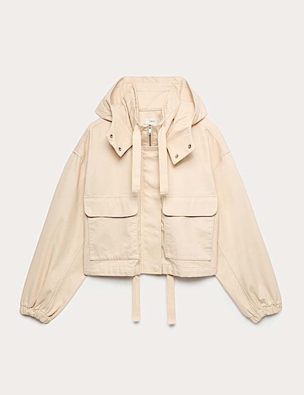 Kurze Funktionsjacke aus reiner Baumwolle - AT