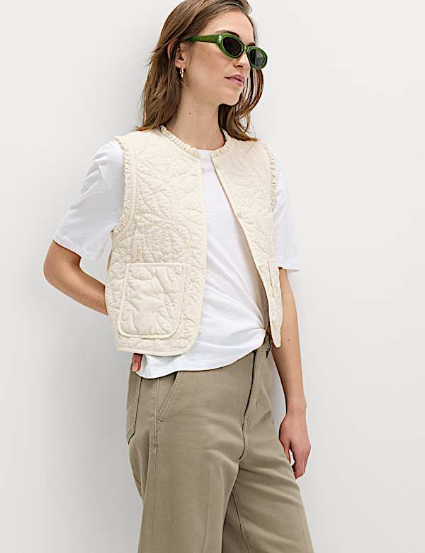 Pure Cotton Quilted Gilet - BE