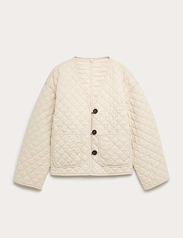 Linen Rich Lightweight Quilted Jacket - LU