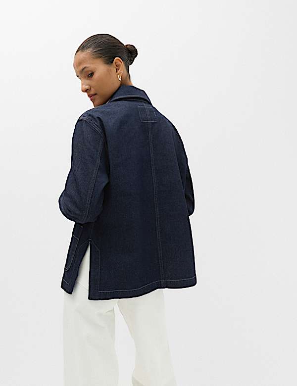 Chaqueta denim de mezcla de lyocell y algod&oacute;n con nudo en la parte delantera - US
