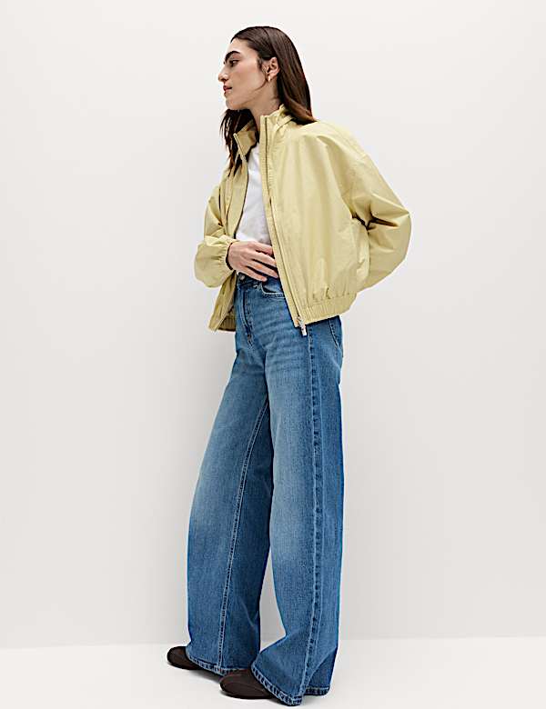 Cotton Rich Funnel Neck Bomber Jacket - ID