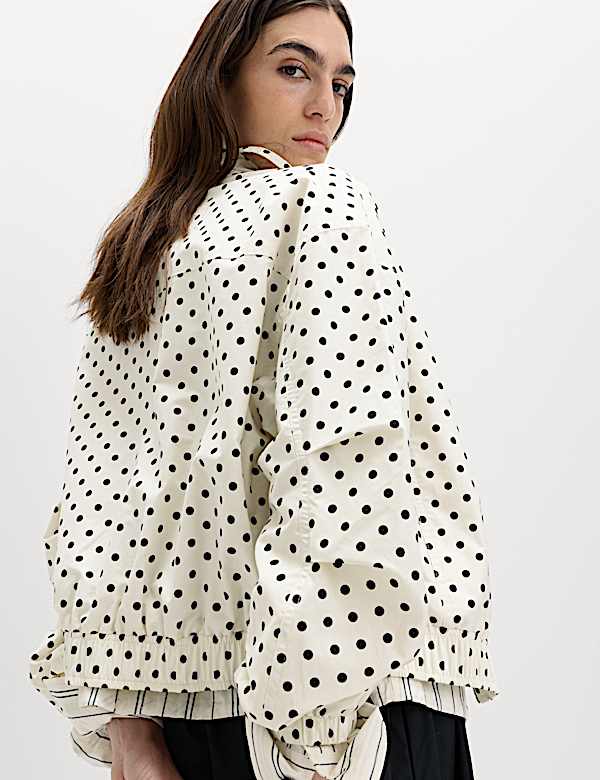 Cotton Rich Funnel Neck Bomber Jacket - FI