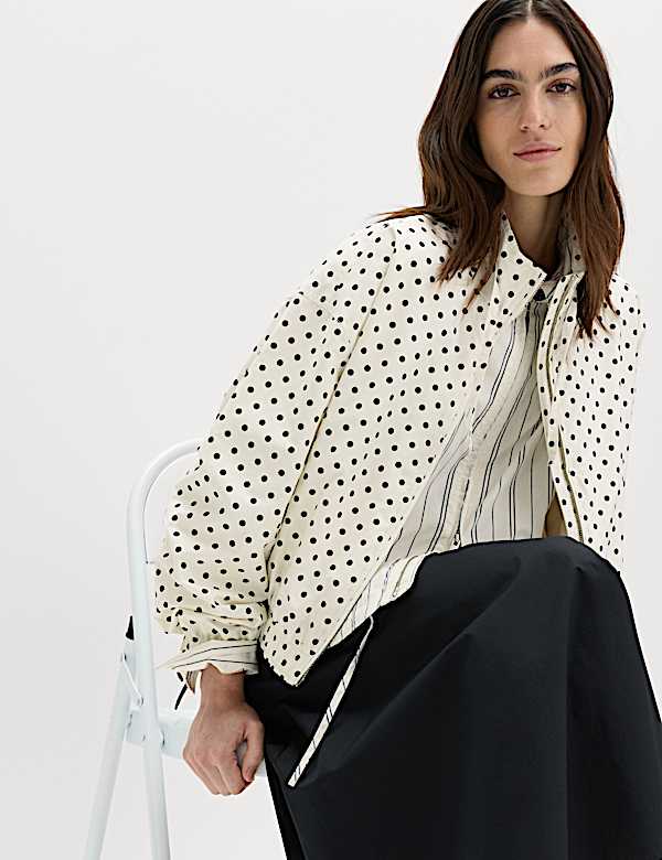 Cotton Rich Funnel Neck Bomber Jacket - FI