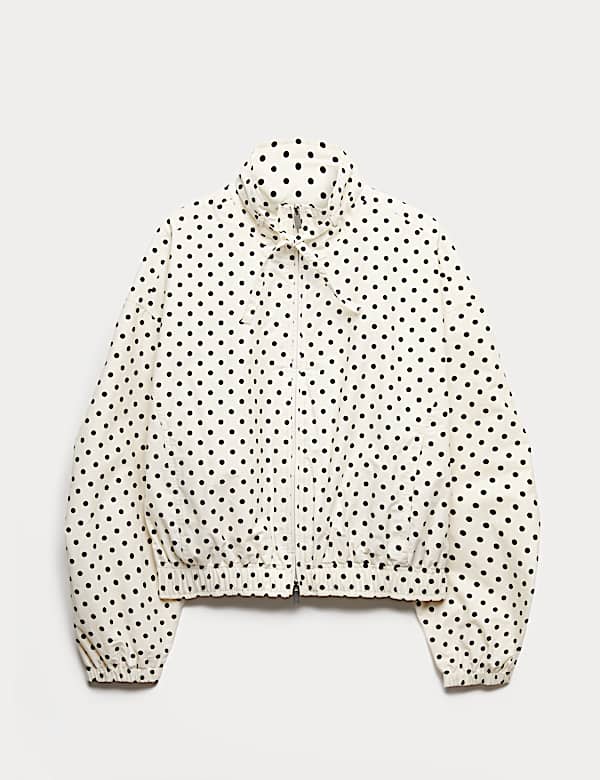 Cotton Rich Funnel Neck Bomber Jacket - FI