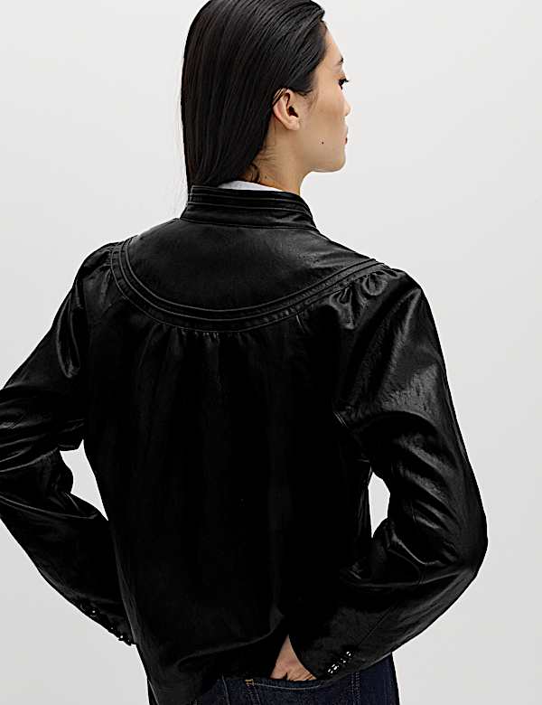 Chaqueta de imitaci&oacute;n piel de estilo victoriano - ES