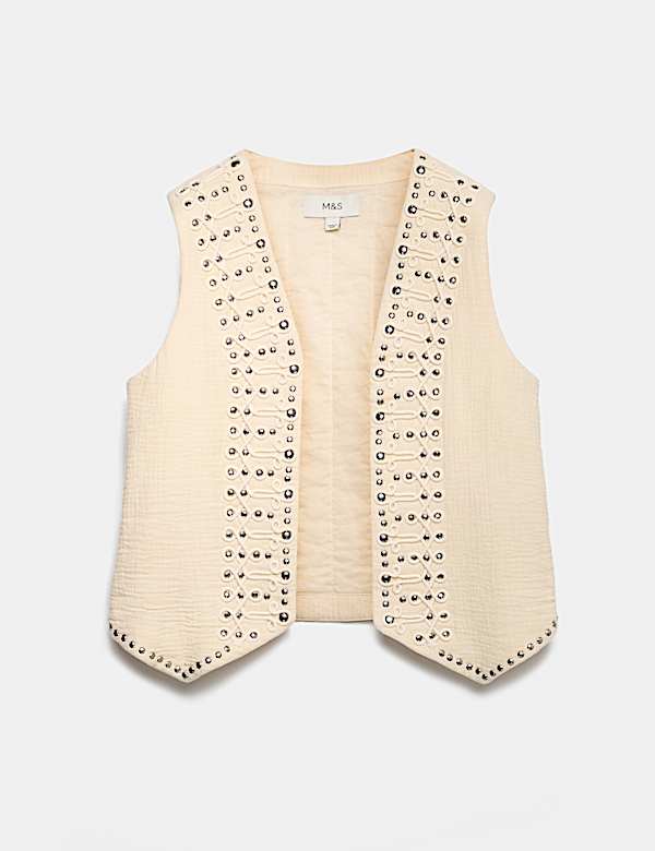 Pure Cotton Studded Gilet - KG