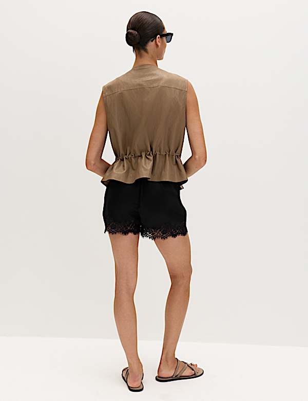 Faux Leather Utility Gilet - AU