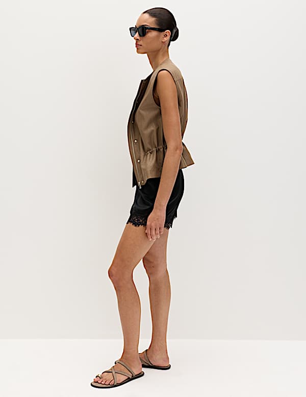 Faux Leather Utility Gilet - AU