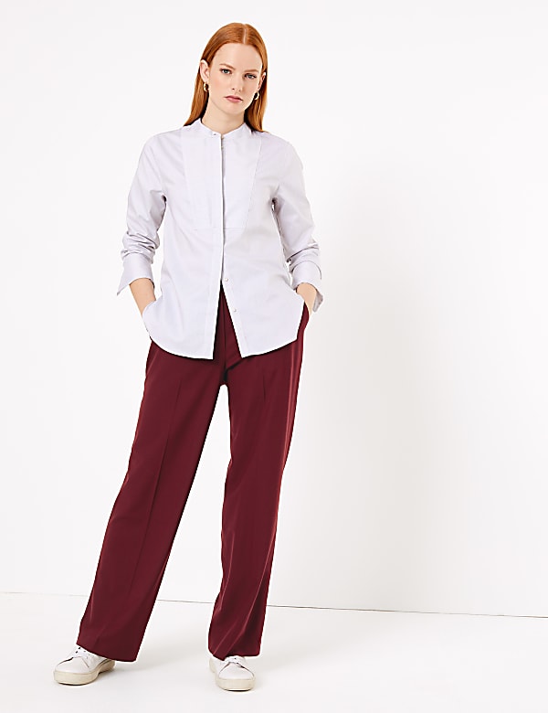 Straight Leg High Rise Trousers