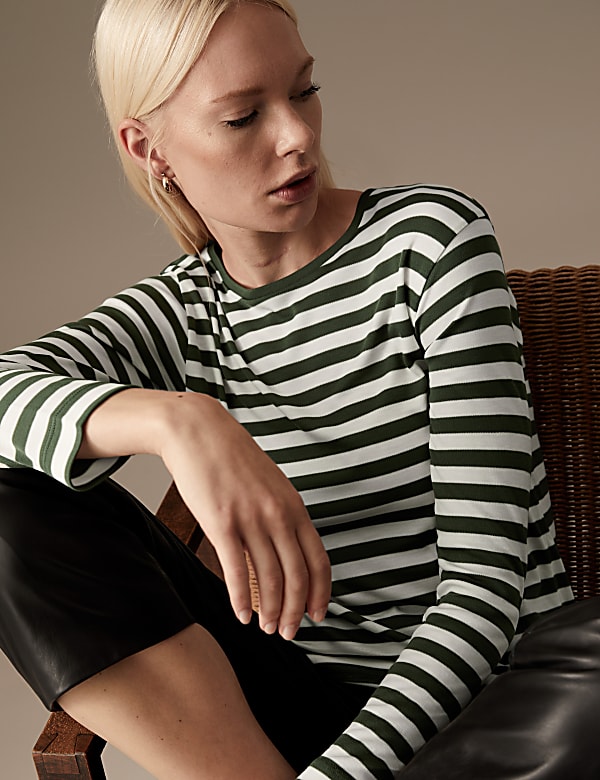 Striped Round Neck Top