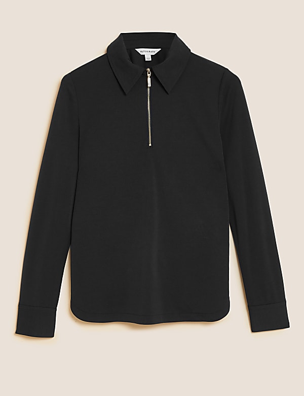 Modal Rich Collared Long Sleeve Top