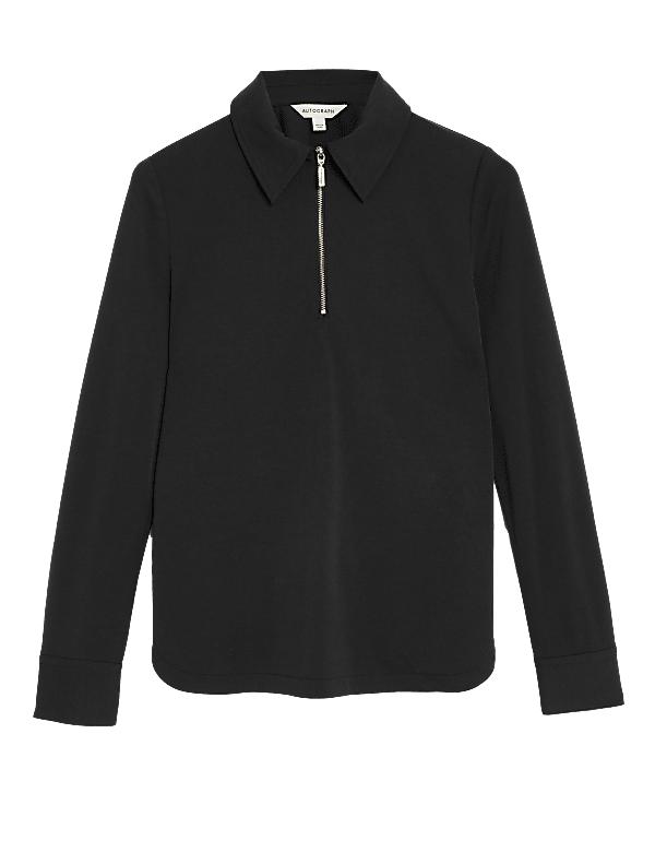 Modal Rich Collared Long Sleeve Top