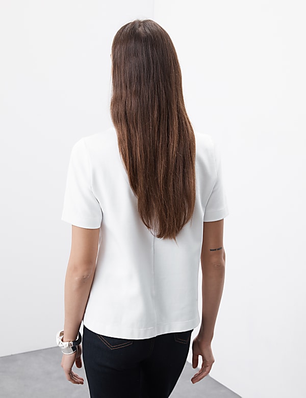 T-Shirt με κλειστή στρογγυλή λαιμόκοψη και υψηλή περιεκτικότητα σε βαμβάκι - GR