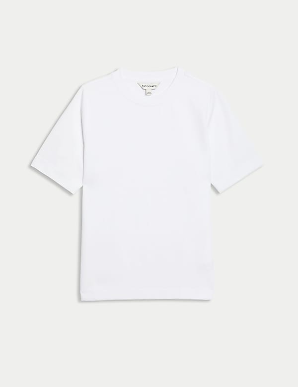 T-Shirt με κλειστή στρογγυλή λαιμόκοψη και υψηλή περιεκτικότητα σε βαμβάκι - GR