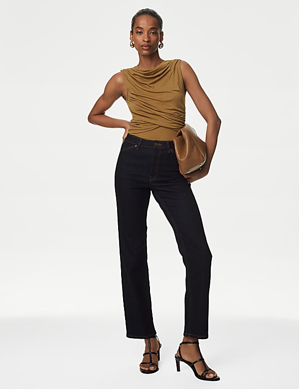 Modal Rich Ribbed Draped Top