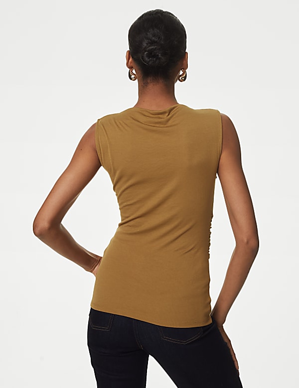 Modal Rich Ribbed Draped Top