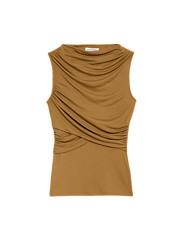Modal Rich Ribbed Draped Top