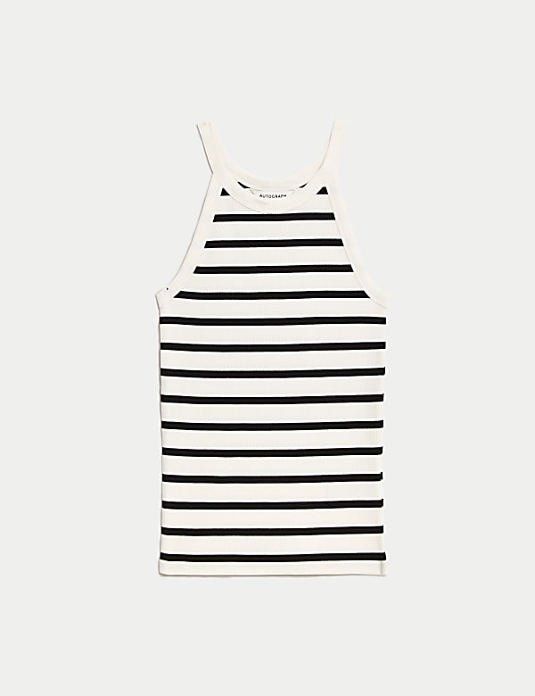 Cotton Rich Striped Ribbed Vest - IL