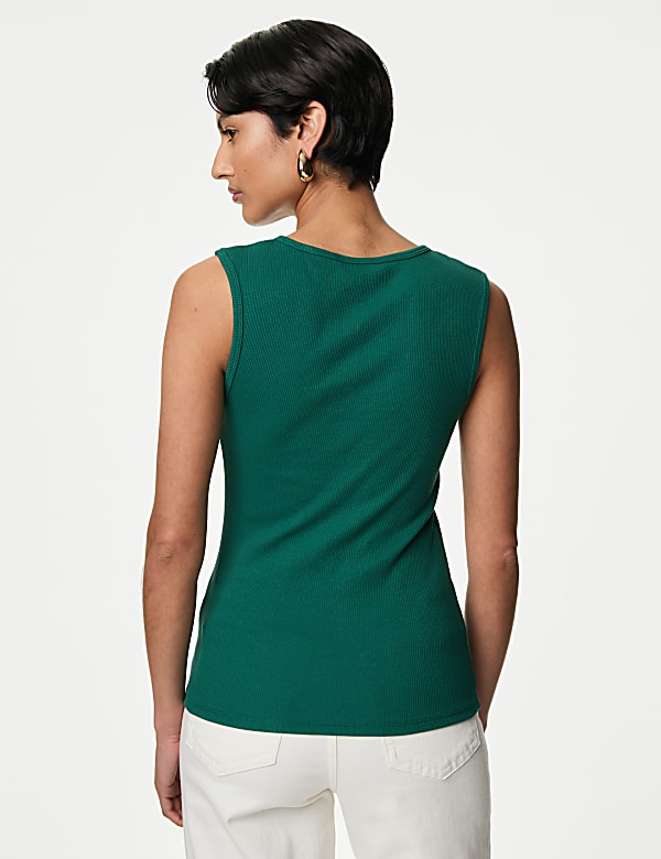 Cotton Rich Ribbed Cut Out Vest