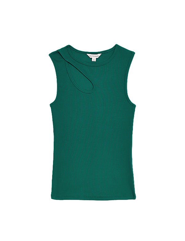 Cotton Rich Ribbed Cut Out Vest