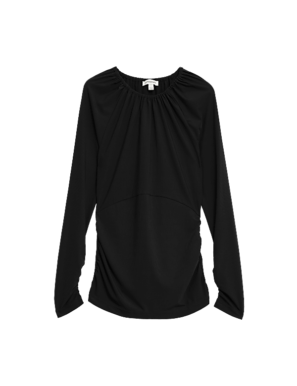 Ribbed Round Neck Jersey Top