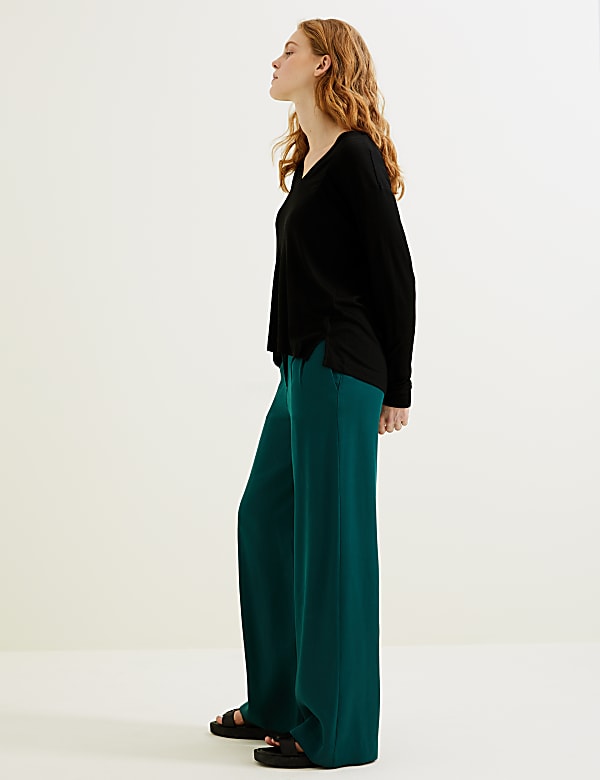 Pure Tencel™ Ribbed V-Neck Longline Top