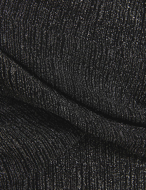 Sprankelende top met boothals en wikkeldetail - NL