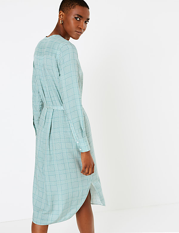 Checked Midi Shirt Dress
