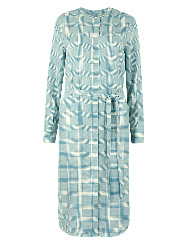 Checked Midi Shirt Dress