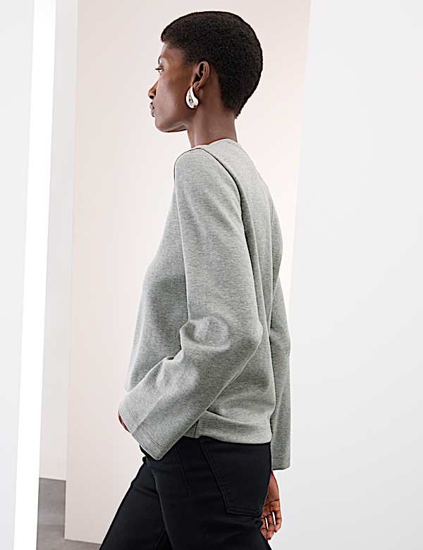 Cotton Rich Crew Neck Top - CA