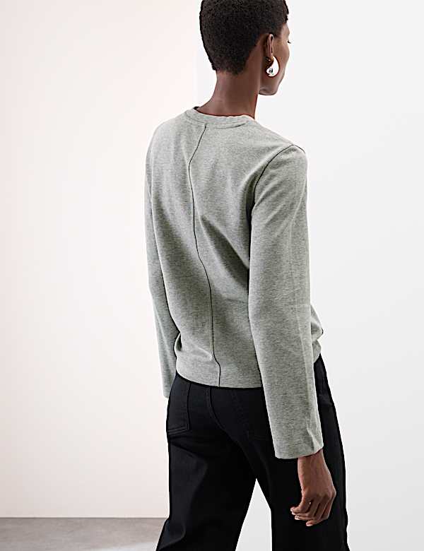 Cotton Rich Crew Neck Top - CA