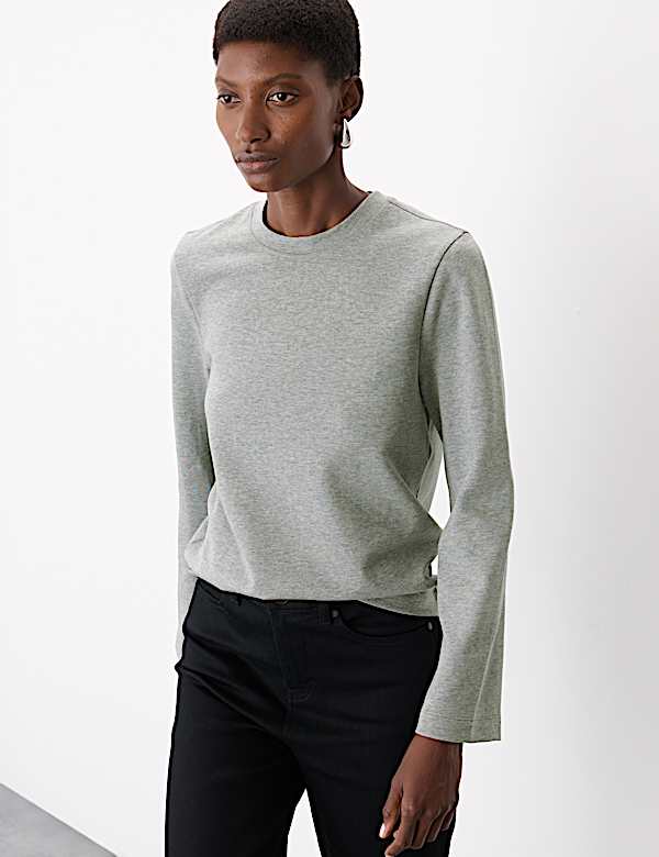 Cotton Rich Crew Neck Top - CA